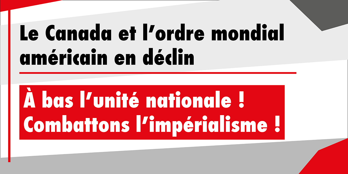 À bas l’unité nationale ! Combattons l’impérialisme !