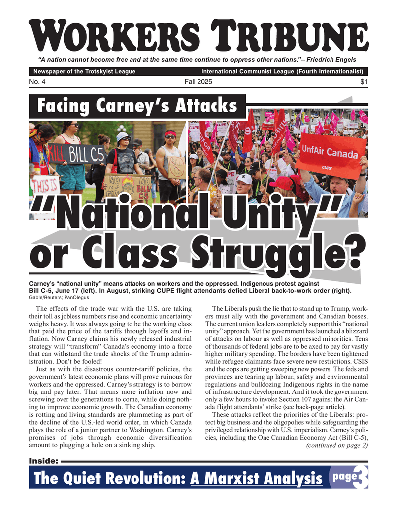 Workers Tribune No. 4 | 8 September 2025