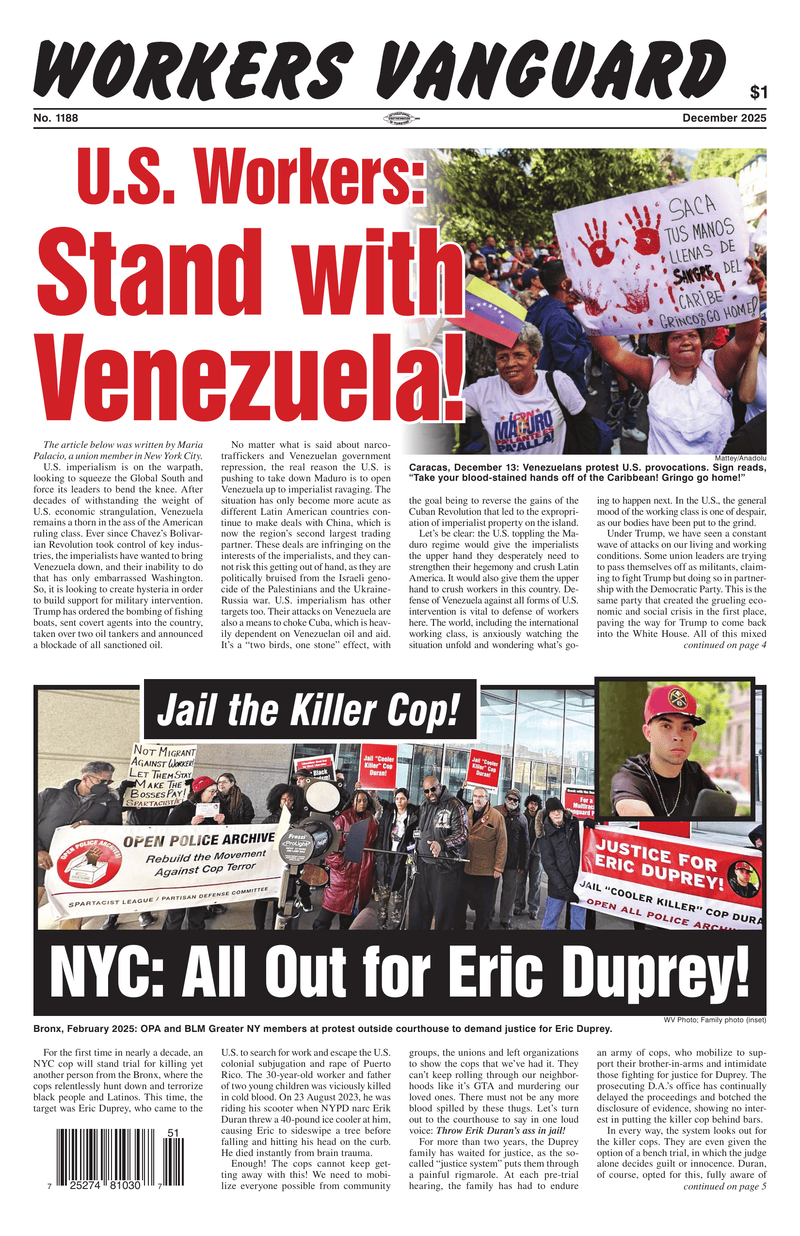 Workers Vanguard No. 1188 | 20 December 2025